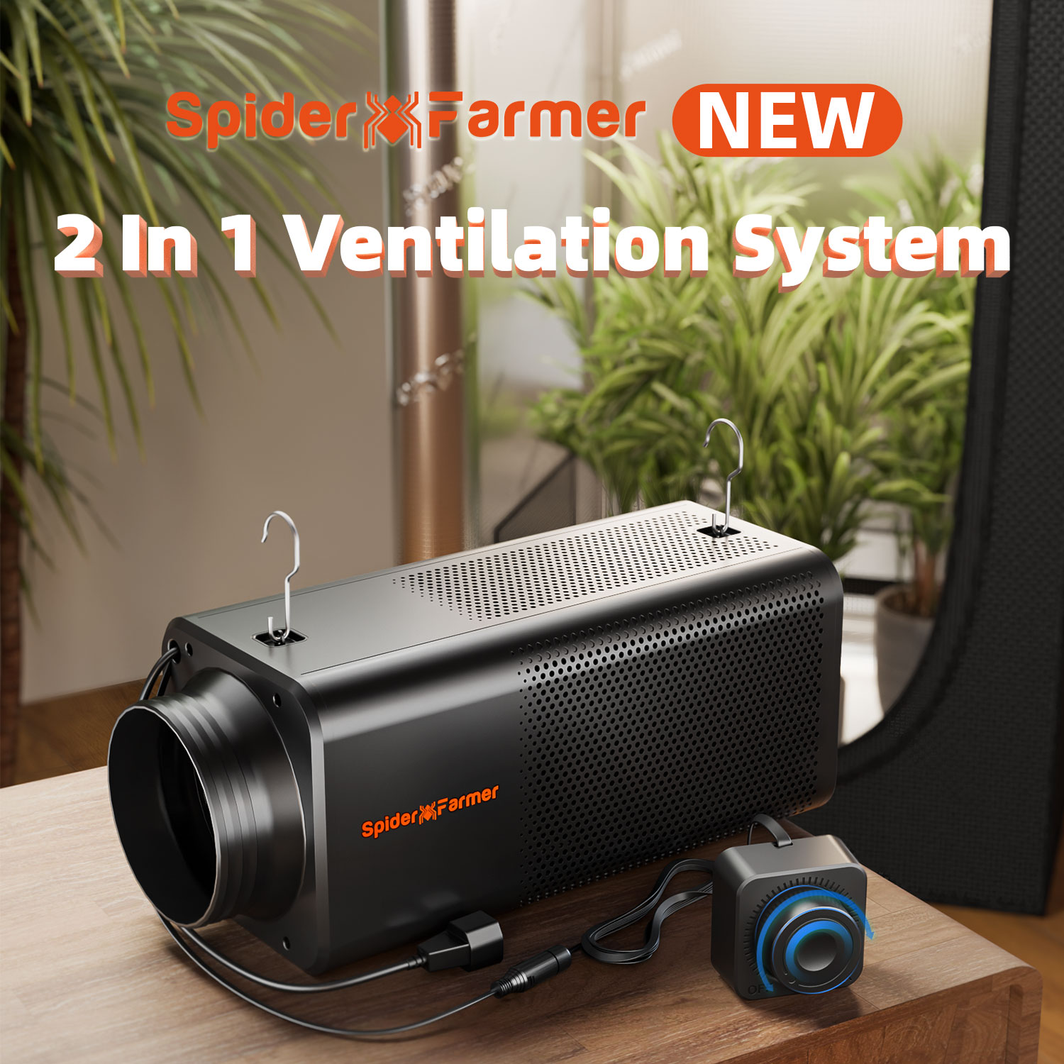 Grow Tent 4X4 - Spider Farmer 2-in-1 Ventilation System Inline