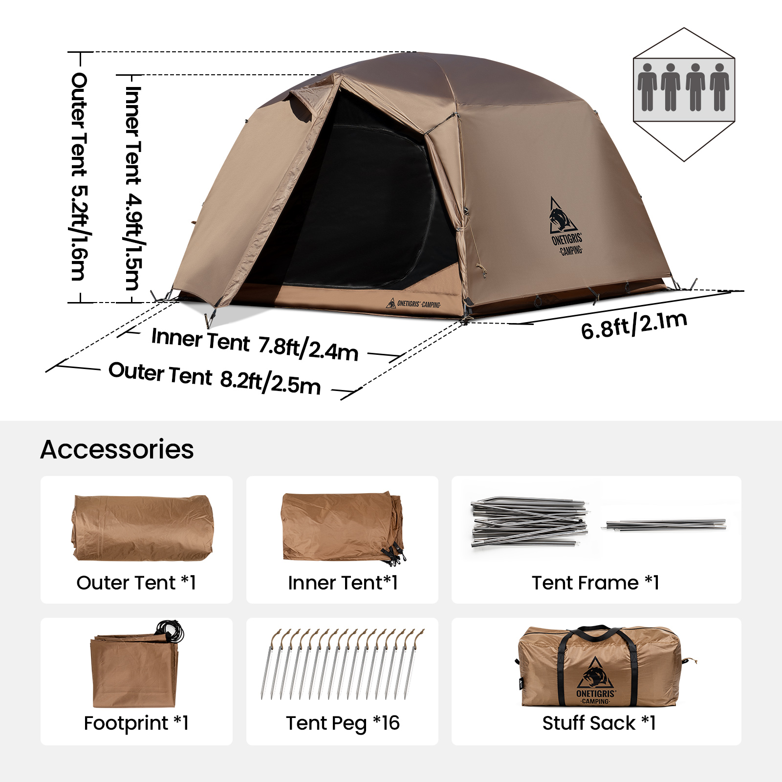OneTigris JOVIAN Camping Tent  - огляд і ціна Grow Tent 4X4